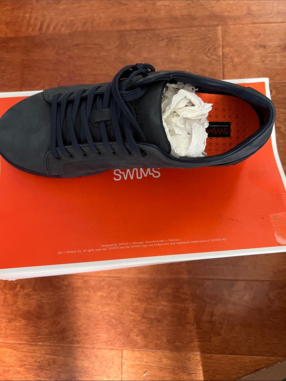 Swims Men's Navy Rubberized Low-Top Sneaker